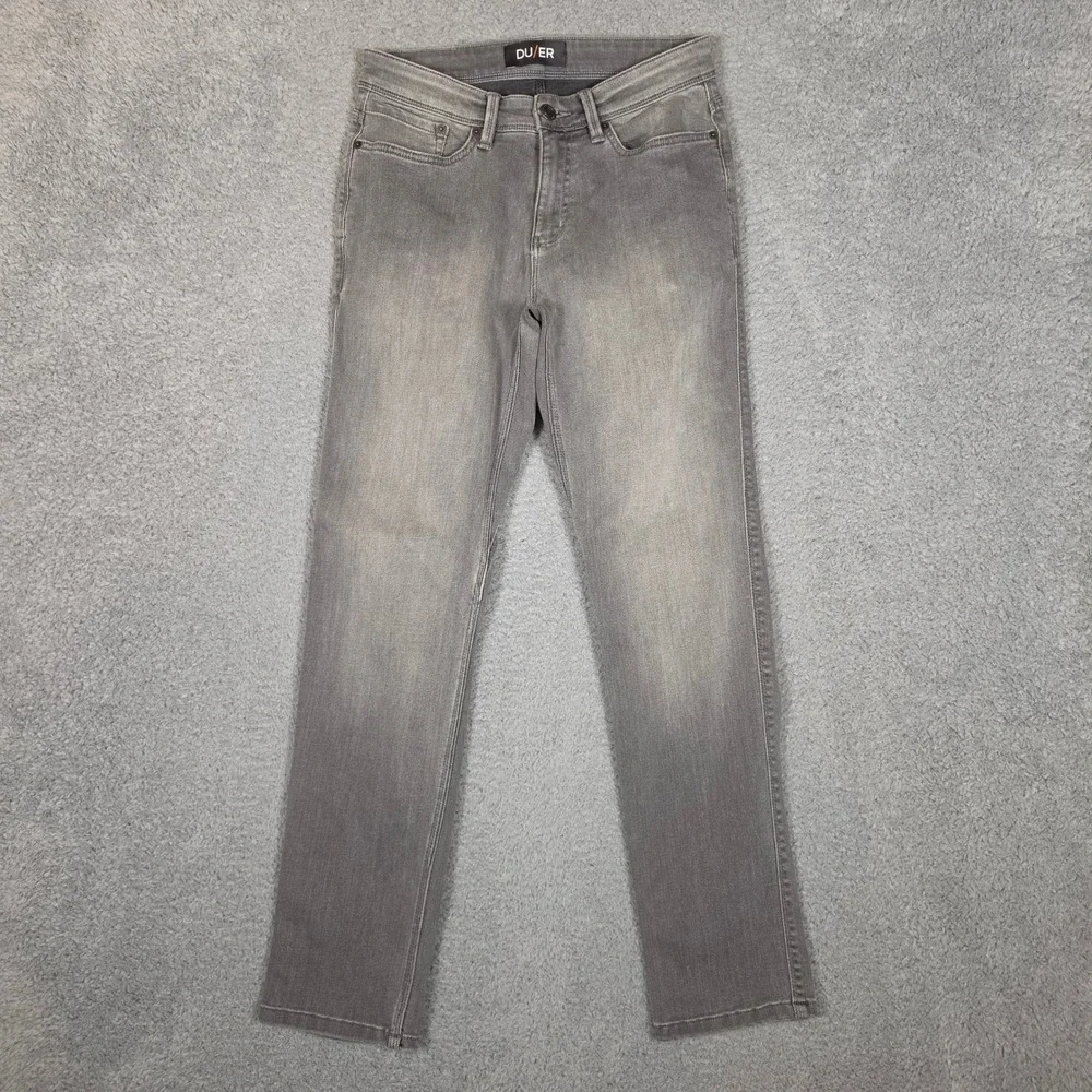 Duer DU/ER Performance Denim Jeans Mens 30 Grey Excellent Slim‎ Fit Stretch 3043